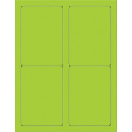 Officespace 3.5 x 5 in. Green Rectangle Laser Labels, 400PK OF2822224
